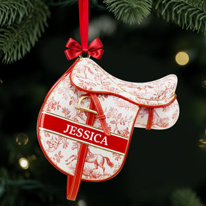 Equestrian Saddle Ornament - Personalized Christmas Gift For Horse Riding Lovers 03PGLU221025