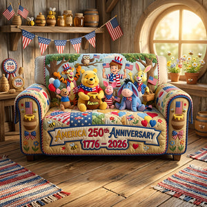 America 250th Anniversary Cartoon Friends Sofa Cover - Personalized Gifts 01tyta220626