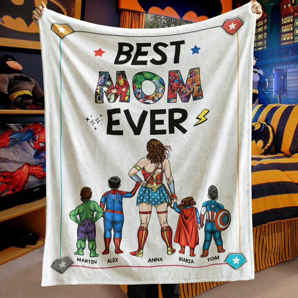 Best Mom Ever, Family Blanket, Personalized Blanket, Mother's Day Gift For Mom - Blanket - GoDuckee