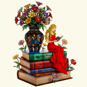 Floral Storytime Book Stack Light Box- Personalized Gift For Book Lovers 04NATN211125