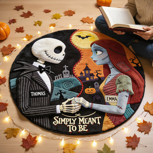 Spooky Couple Round Mat - Personalized Halloween Gifts For Couples 08hadt050826