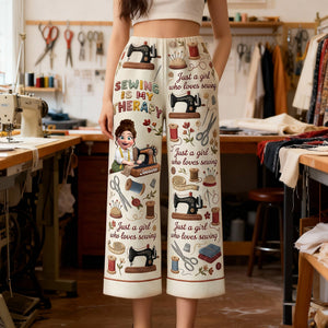 Sewing Is A Therapy Pajama Pants - Personalized Gift For Sewers 03PALU140126