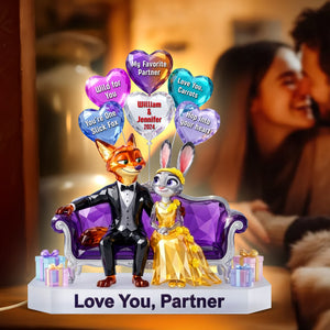 Romantic Couple Acrylic Light Box - Personalized Gifts For Couple 05toqn041225