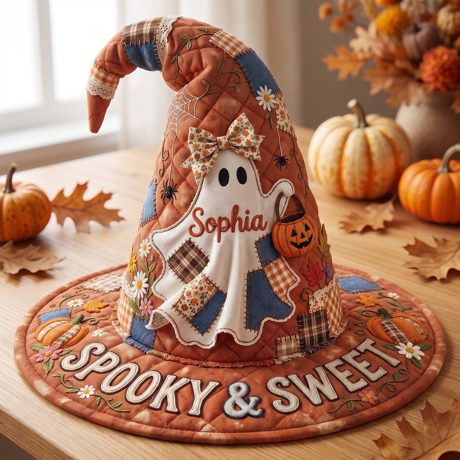 Spooky & Sweet Boo Quilt Witch Hat - Personalized Gifts For Halloween 05toqn120826