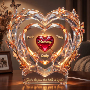 Mommy Pieces of Heart Lightbox Personalized Gifts For Mom 01PADH240426