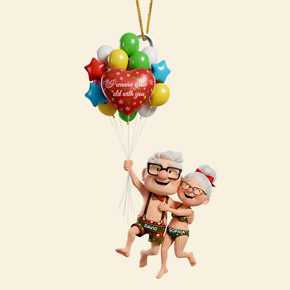 Old Couple Christmas Ornament, Personalized Gifts For Couple 01TGDT250925