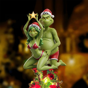 Naughty Couple Acrylic Christmas Tree Topper -  Personalized Gifts For Couple 04ohta171125