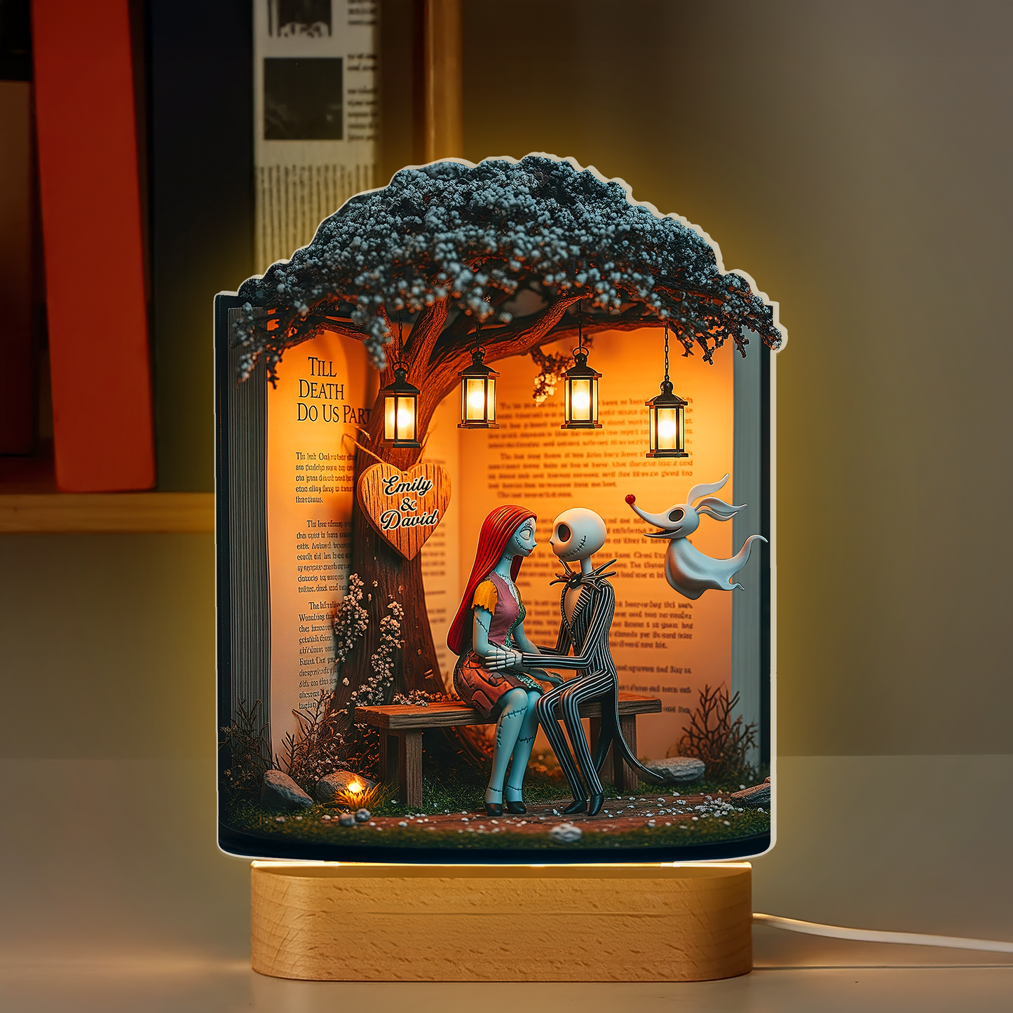 Horror Couple Led light With Oval Base - Personalized Gifts For Halloween 04PAPU160725