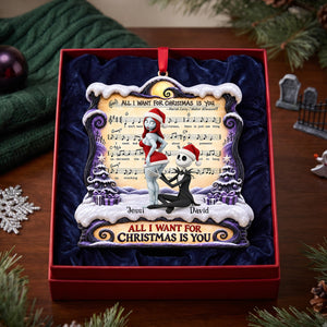 Naughty Spooky Couple Forever Love Song Acrylic Ornament - Personalized Christmas Gifts For Couples 04ohlu271026