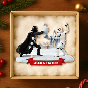 Galactic Snowball Fight Ornament, Personalized Christmas Gifts For Movie Fans 03qhtn091025
