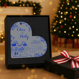 Personalized Gifts For Christmas, Couple Wedding Toile de Jouy Custom Shape Acrylic Ornament 02pgta081025