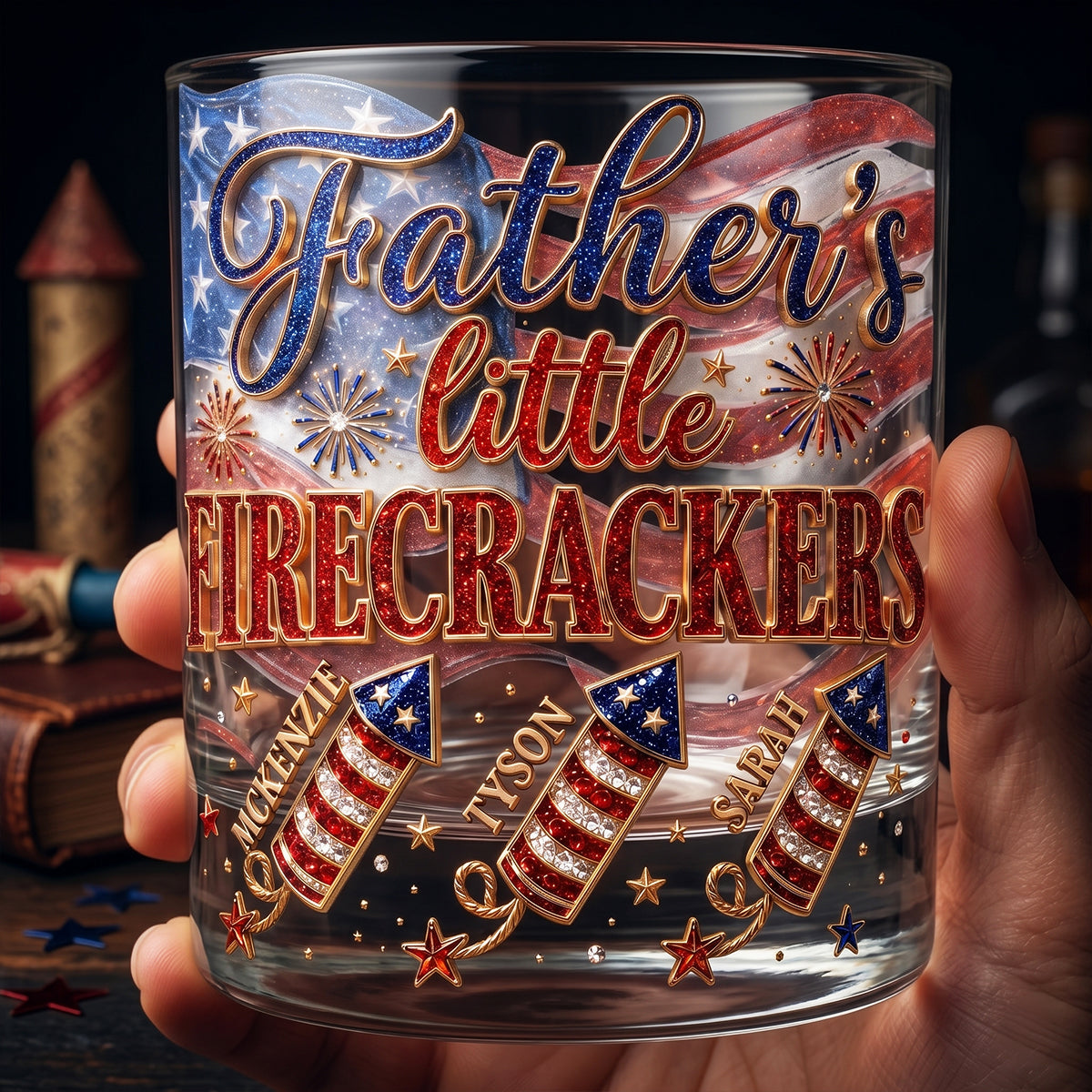 Firecrackers Drinking Glass - Personalized Gifts For Dads 02padt270526 - Glass - GoDuckee