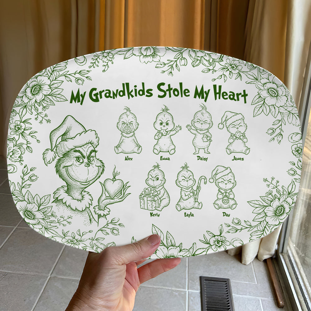 Grandma Green Monster Resign Plate - Personalized Gifts For Christmas Grandma Plate 02PGTA200925