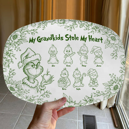 Grandma Green Monster Resign Plate - Personalized Gifts For Christmas Grandma Plate 02PGTA200925