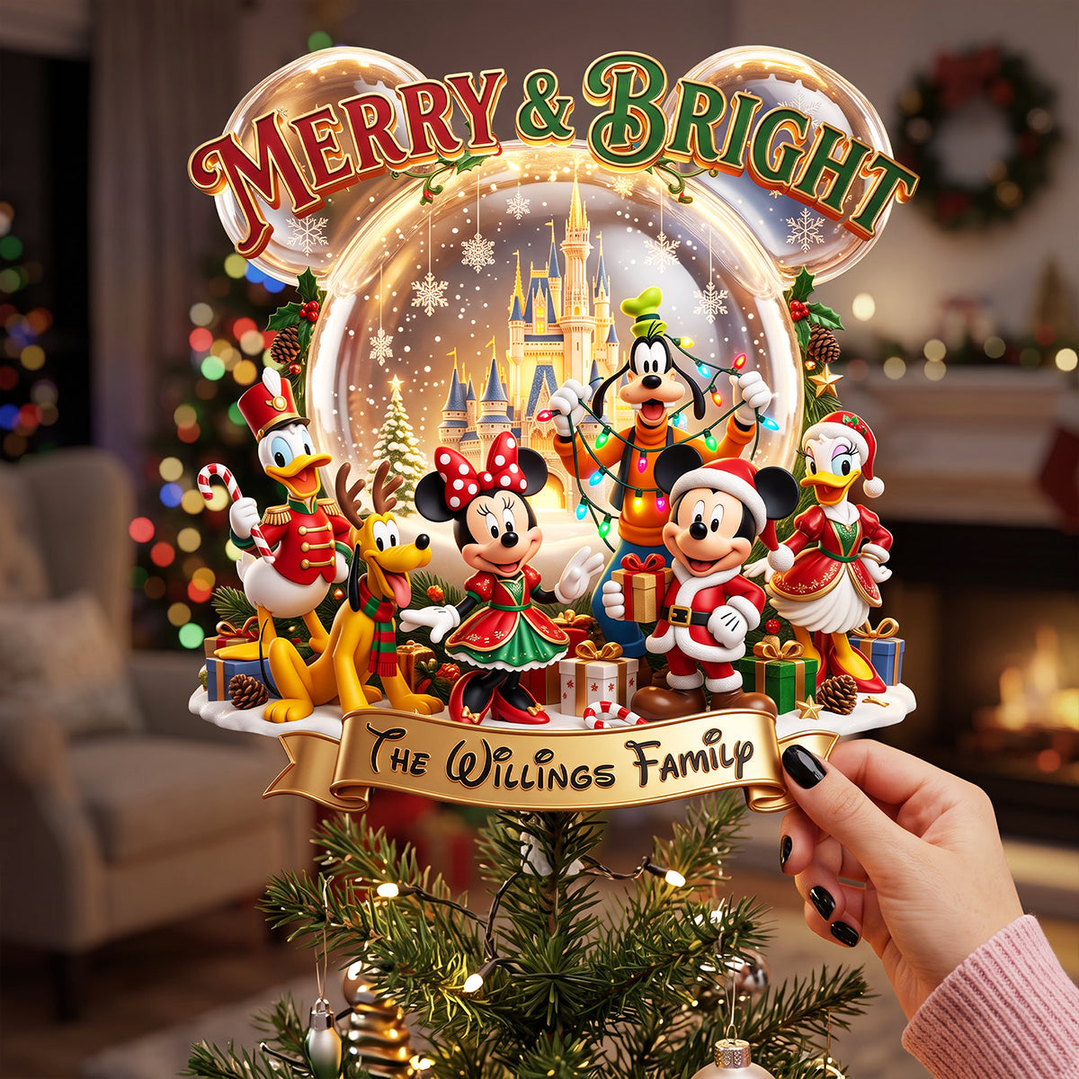 Merry Family Tree Topper - Personalized Christmas Gifts For Family 01pata120826