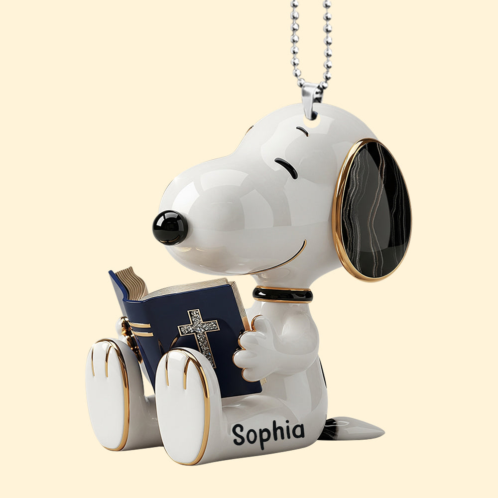 Puppy Cross Car Ornament – Personalized Gifts For Christians 01naqn120725