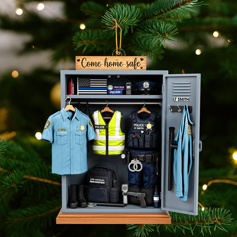 Police Locker Acrylic Ornament - Personalized Christmas Gifts For Officers 06qhqn040925