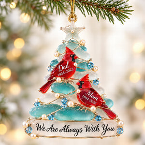 Heaven Cardinal Sea Glass Acrylic Ornament - Personalized Keepsake To Remember Departed Ones 03QHQN250926