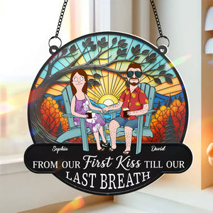Funny Cartoon Couple Personalized Christmas Gifts For Couple Suncatcher Ornament 03ohtn300725pa