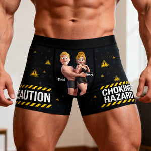 Couple Fun Caution Men Boxer - Personalized Gift For Him 04QHLU160126