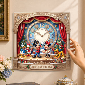 Holiday Mouse Nutcracker Acrylic Clock - Personalized Gifts For Couple 02hadh010826