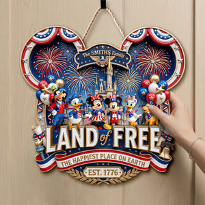 Land Of Free Acrylic Sign - Personalized Gifts For Family 06padh170626