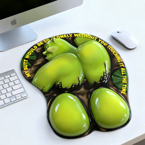 Playful Green Desk Buddy 3D Mouse Pad - Personalized Gift 01HULU160126