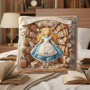 Fantasy Library Square Pillow - Personalized Gifts For Book Lovers 04patn031225