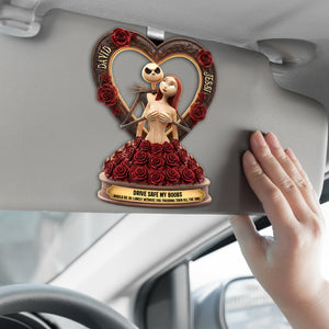 Naughty Skeleton Couple Car Visor Clip - Personalized Gifts For Couple 02ohlu171225