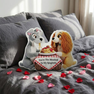 Cute Animated Dog Couple Personalized Gifts For Couple Shaped Pillow 01natn281125