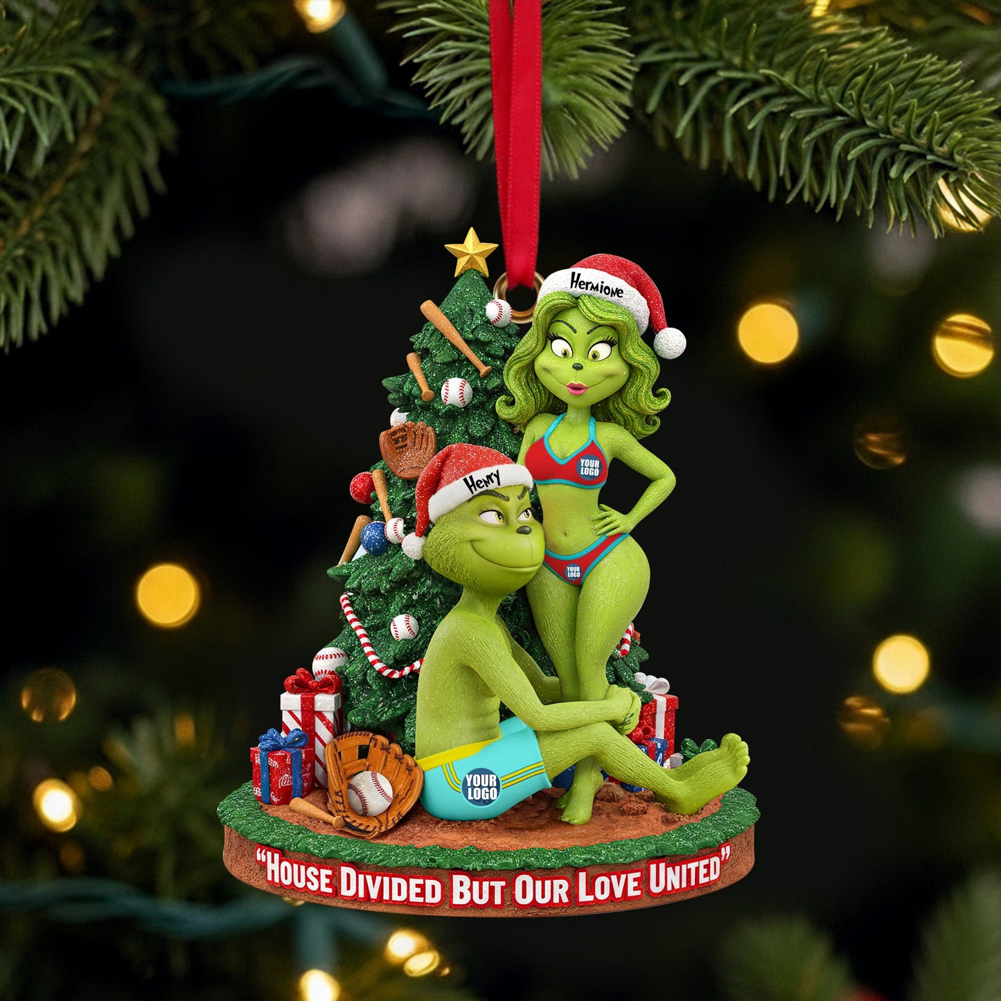 Baseball Couple Ornament - Personalized Gifts For Funny Couple Christmas Ornament 02HULU081025