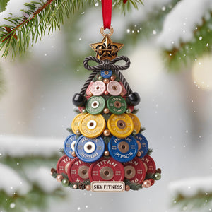 Weight Plate Tree Christmas Ornament, Personalized Gifts For Gymers 05qhtn100826