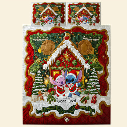 Lover's House Christmas Quilt Bedding Set Gifts For Couple 04NADT060925