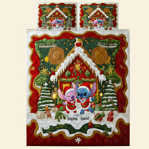 Lover's House Christmas Quilt Bedding Set Gifts For Couple 04NADT060925