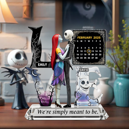 Romantic Skull Couple Acrylic Plaque Personalized Anniversary Gifts 06topu260625