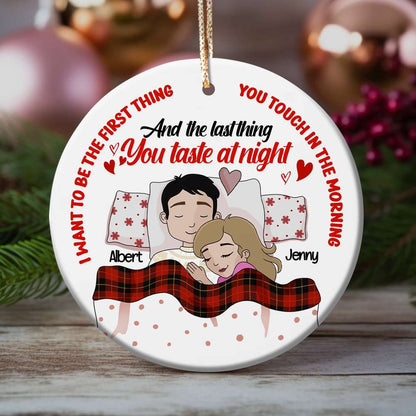 Personalized Gifts For Couples, Couple Slepping Ceramic Ornament 03OHLU091124HG - Ornament - GoDuckee