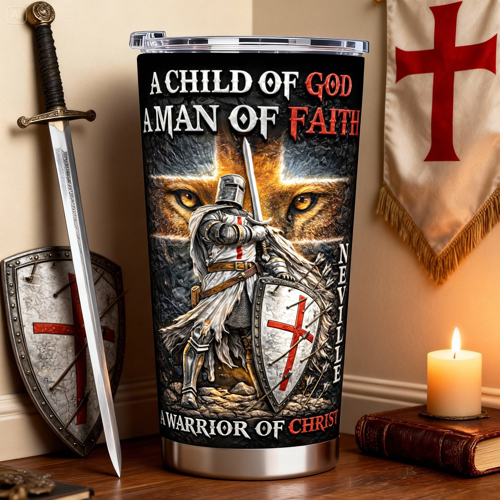 A Warrior Of Christ 20oz Tumbler - Personalized Gifts For Christian 05HULU030226
