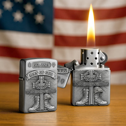 Veteran Man Of God Lighter, Personalized Gifts For Veteran 04qhtn120825