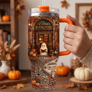 Autumn Boo Bookaholic 40oz Tumbler With Handle, Personalized Gifts For Book Lovers 04qhdh310726