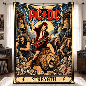 AC/DC Thunderstruck Tarot Rock Art Blanket - Personalized For Rock Lovers 05HUTA281026