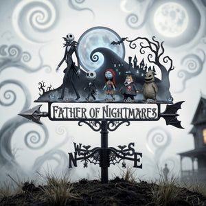 Spooky Father and Kids Metal Weather Vane  - Personalized Gifts For Dad 01nalu140526