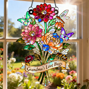 Grandma's Love Bugs Suncatcher Ornament - Personalized Mother's Day Gifts 02natn240226