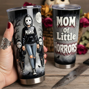 Horror Mom And Kids 20oz Tumbler - Personalized Gifts For Mother's Day Tumbler 02NATA250226