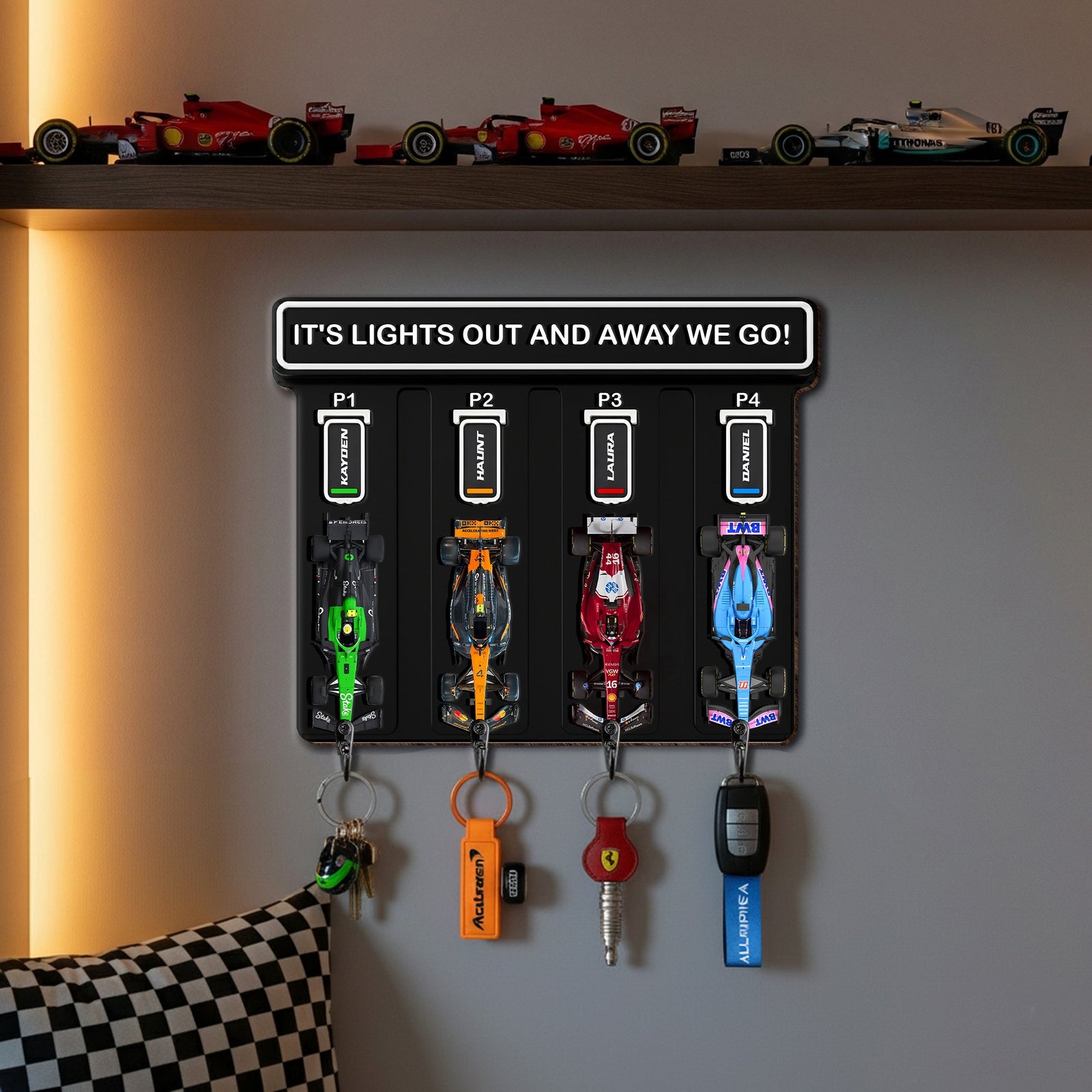 Pit Stop Racing Car Key Hanger - Personalized Gifts For Car Lovers 03HYLU100925