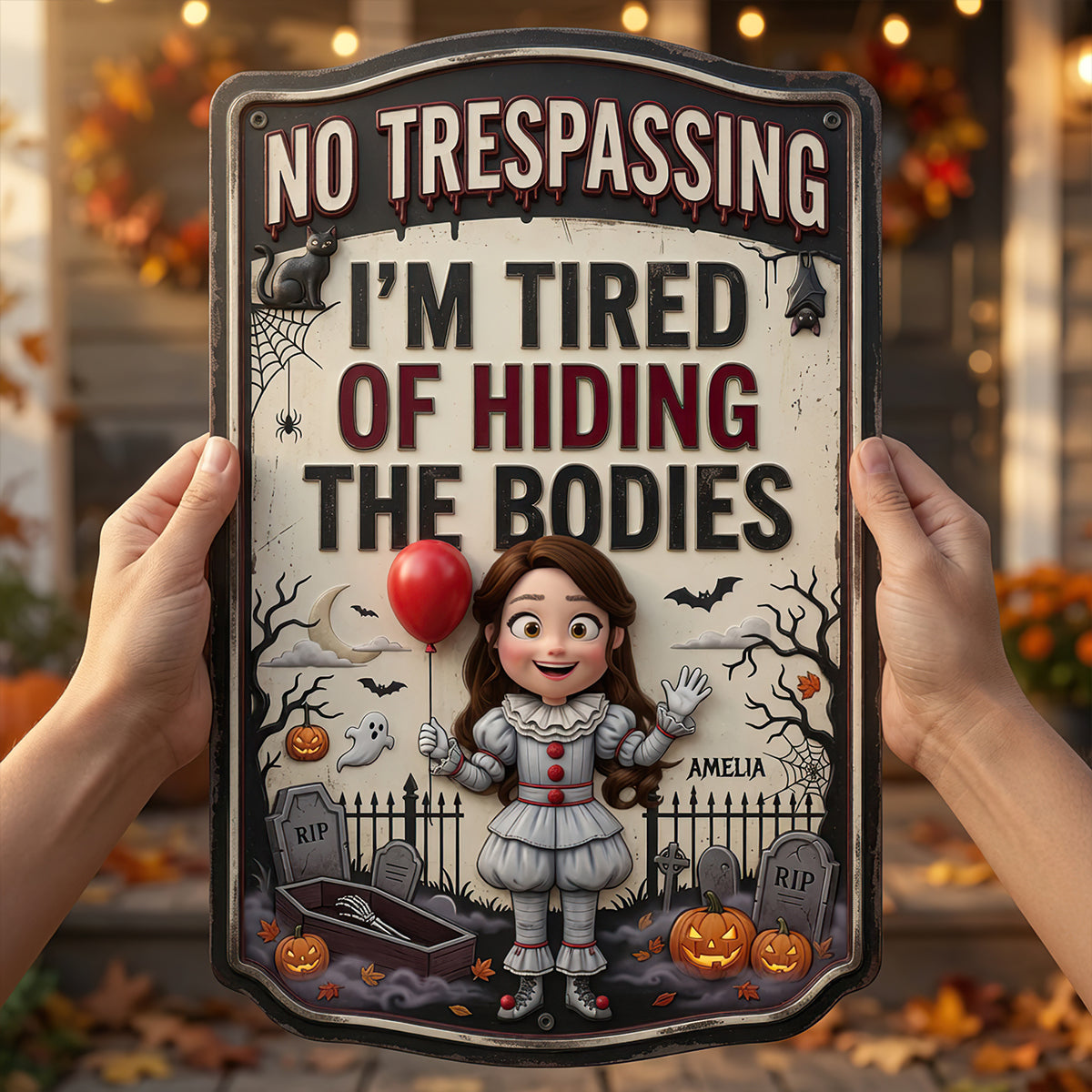 Creepy Characters Metal Sign - Personalized Gifts For Horror Lovers 05NADT220726
