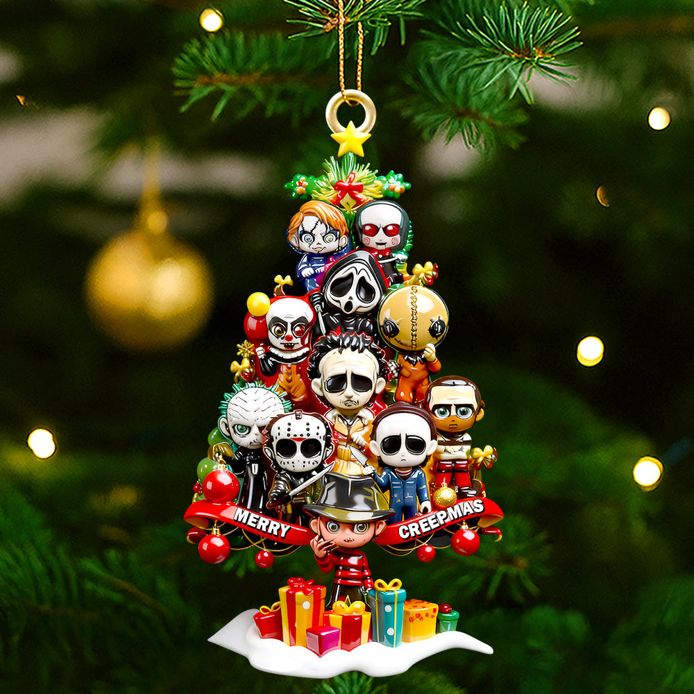 Horror Christmas Tree Ornament, Personalized Gifts For Horror Fans 02qhdt071025