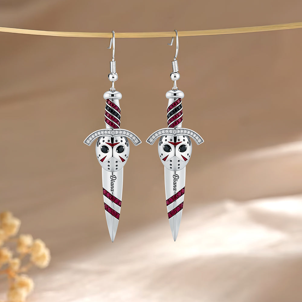 Creepy Knife Earrings, Personalized Gifts For Horror Movie Fans 01naqn160725
