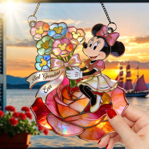 Mom's Beautiful Flowers Suncatcher Ornament - Personalized Gifts For Mom 03qhqn180326