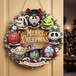 Merry Creepmas Wreath Acrylic Sign - Personalized Christmas Gifts 02pata110826