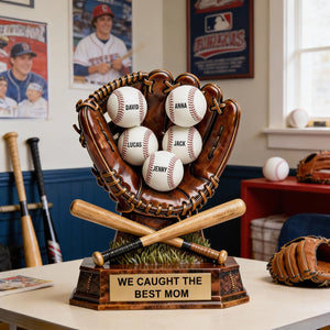 Caught The Best Mom Acrylic Plaque - Personalized Gifts For Baseball Lovers 01hytn030226